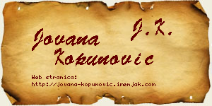Jovana Kopunović vizit kartica